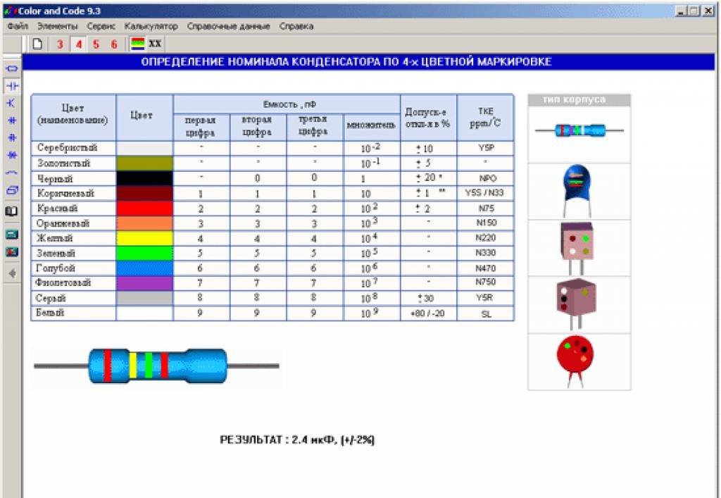 Programme Color and Code - marquage couleur des composants radio